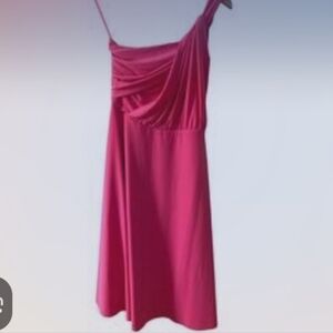 Ann Taylor One Shoulder Salmon Mini Dress    Size  12